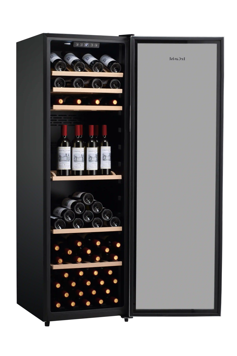 LECAVIST 168 Bottle Wine Cabinet Single Zone Stainless Steel LEK168PVX - Freestanding - Lecavist