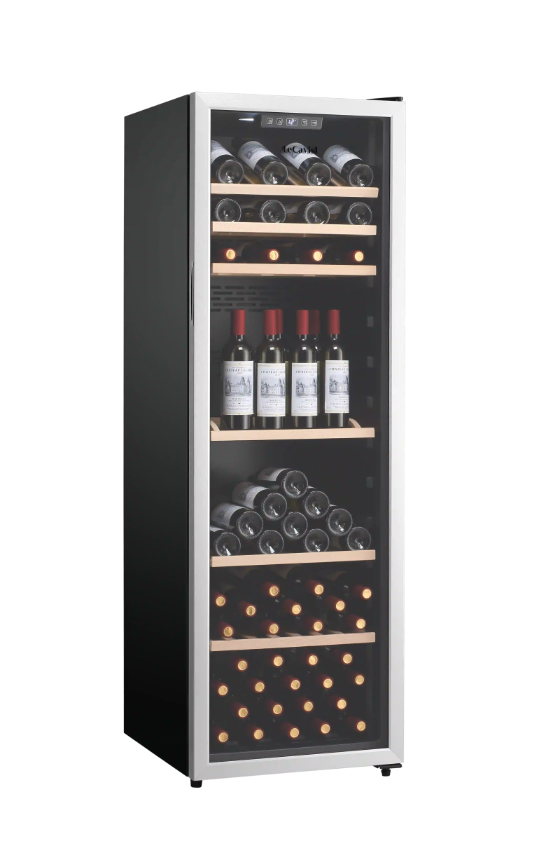 LECAVIST 168 Bottle Wine Cabinet Single Zone Stainless Steel LEK168PVX - Freestanding - Lecavist