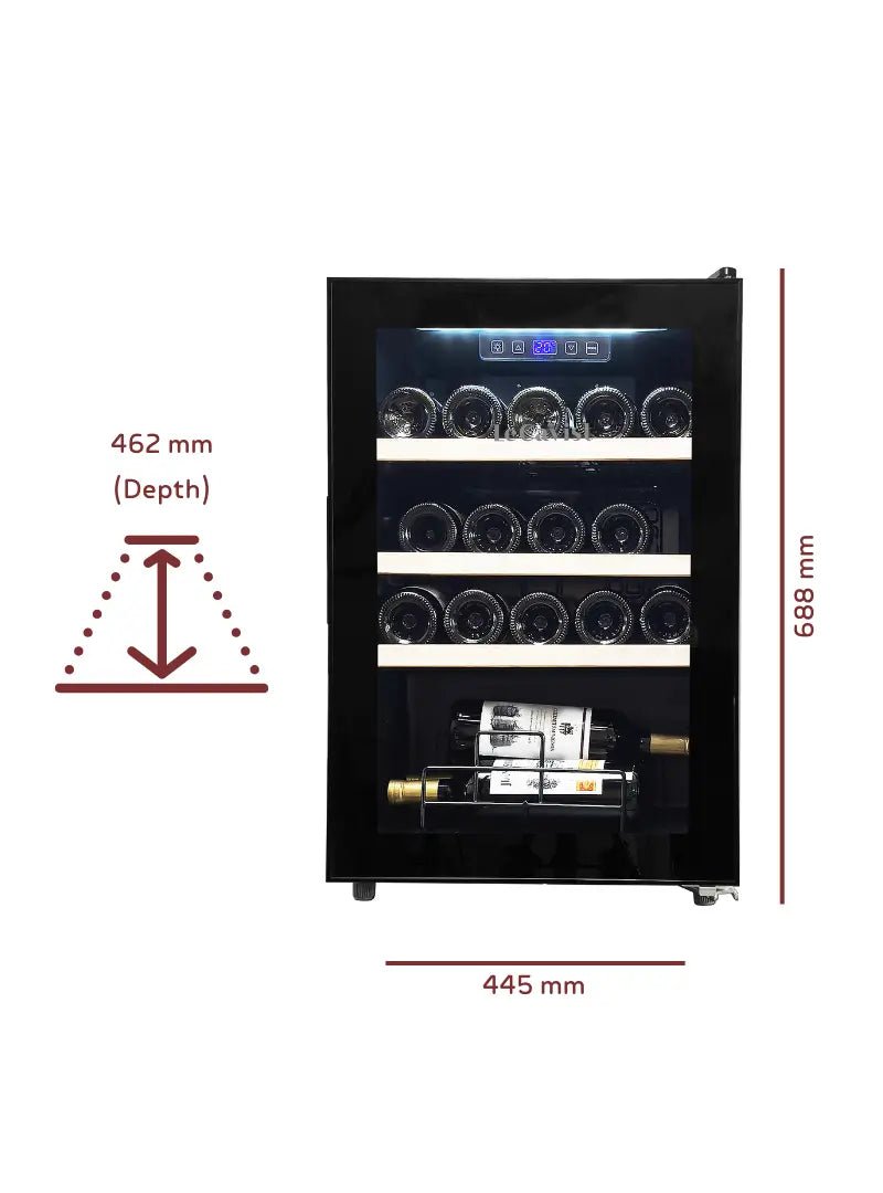 LECAVIST 21 Bottle Wine Cabinet Single Zone Black LEK21PV - Freestanding - Lecavist AU