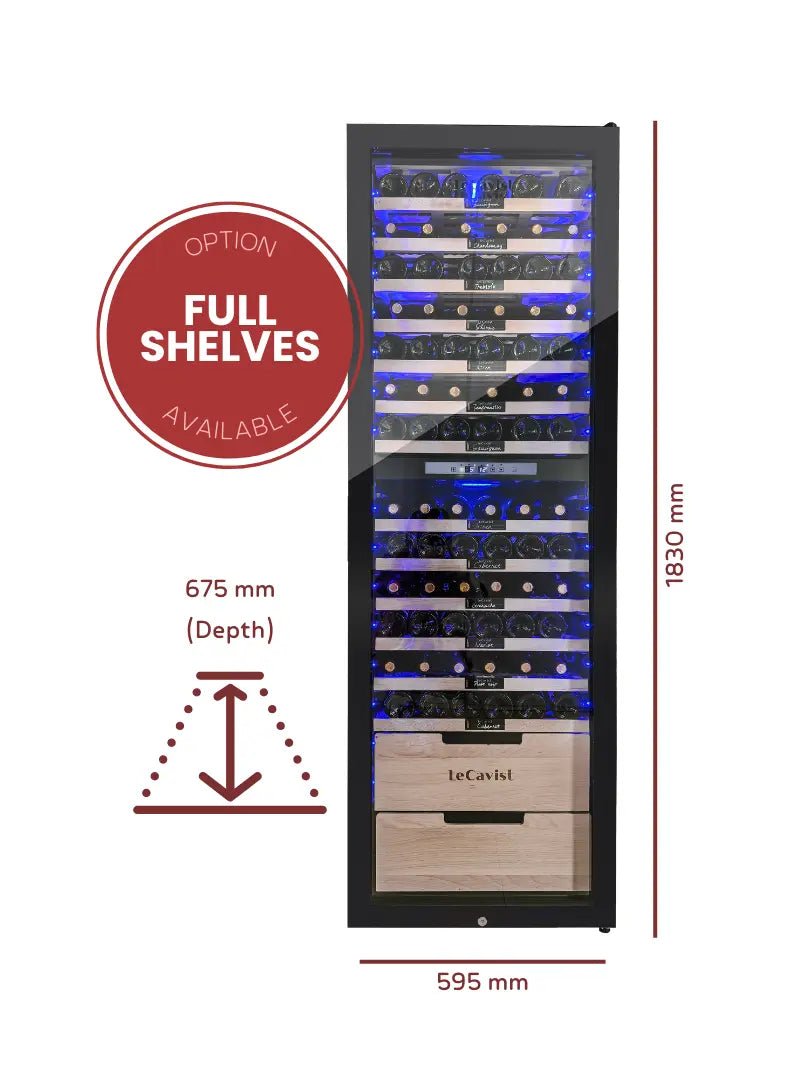 LECAVIST 226 Bottle Wine Cabinet Dual Zone LCS230VN2Z1D - Freestanding - Lecavist AU