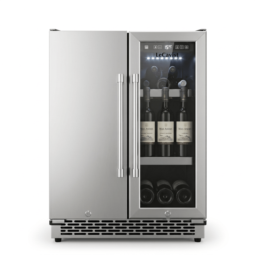 LECAVIST Outdoor Wine & Beverage Cabinet - 60cm - Dual Zone - Stainless Steel (LCSOD126VX2Z) - Outdoor - LeCavist Wine Cabinets