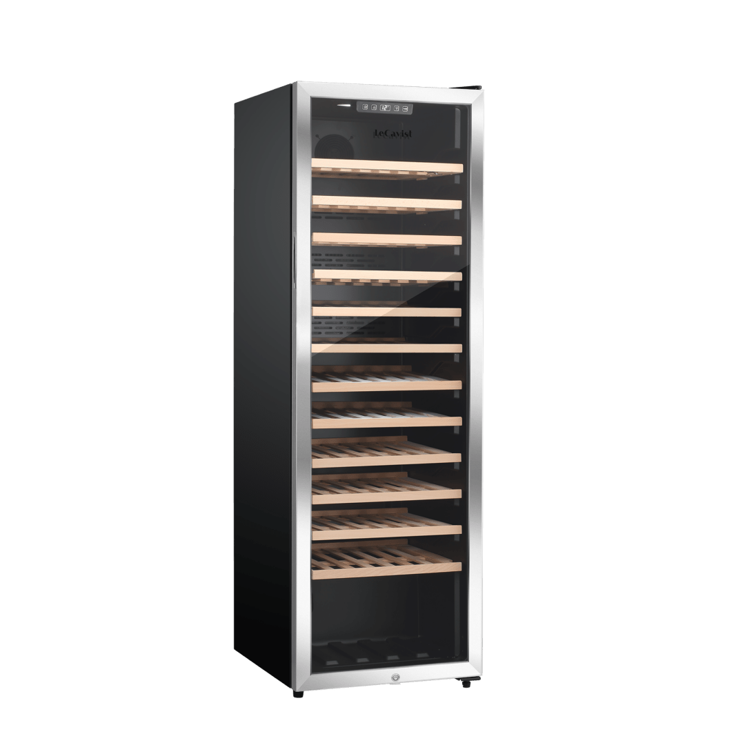 LECAVIST Wine Cabinet - 109 Bottle - Single Zone - Freestanding - Stainless Steel (LEK168PVXFS) - Freestanding - Lecavist Wine Cabinets
