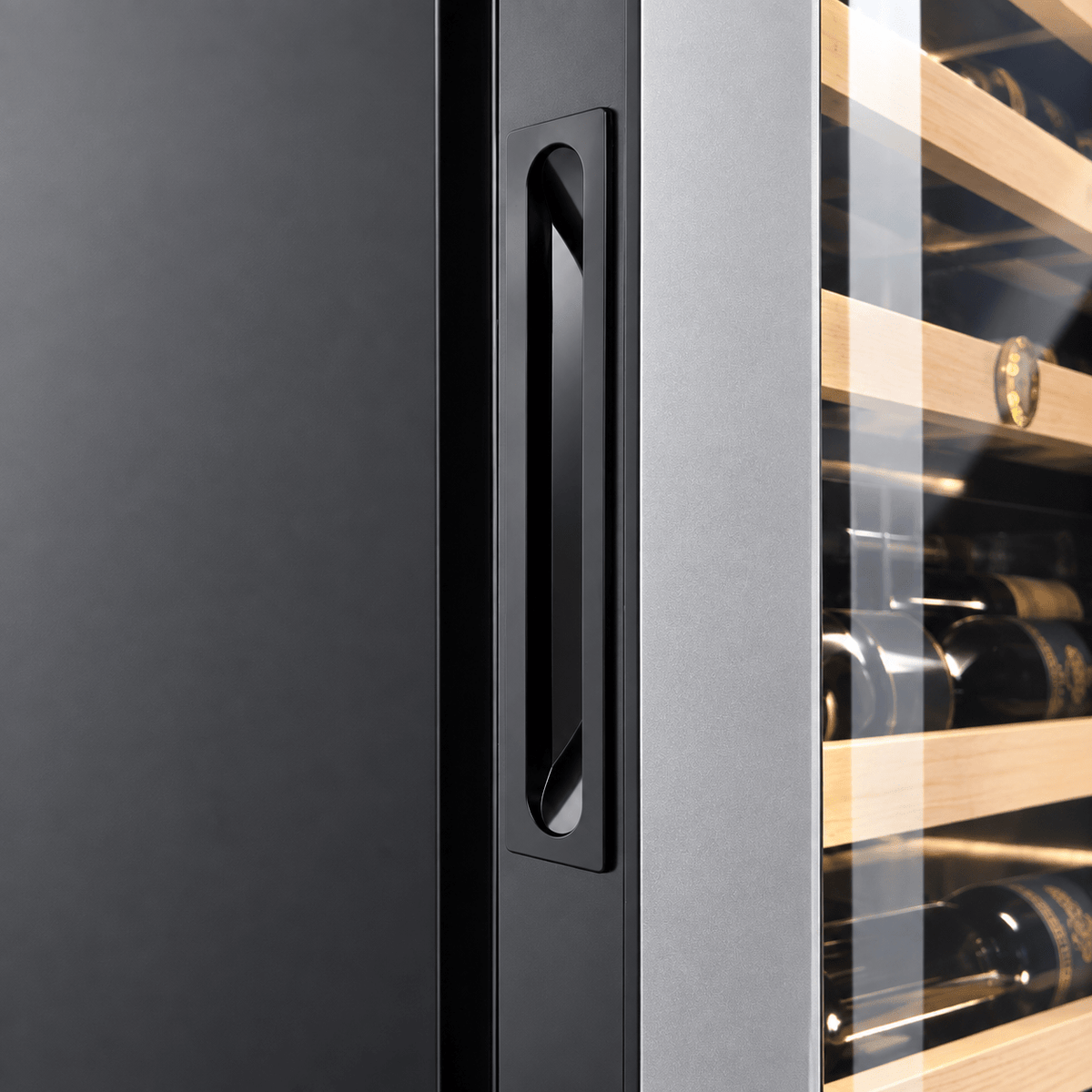 LECAVIST Wine Cabinet - 133 Bottle - Triple Zone with Beverage Drawers - Built-in - Black (LCS458VN2DP) - Built-In - LeCavist Wine Cabinets