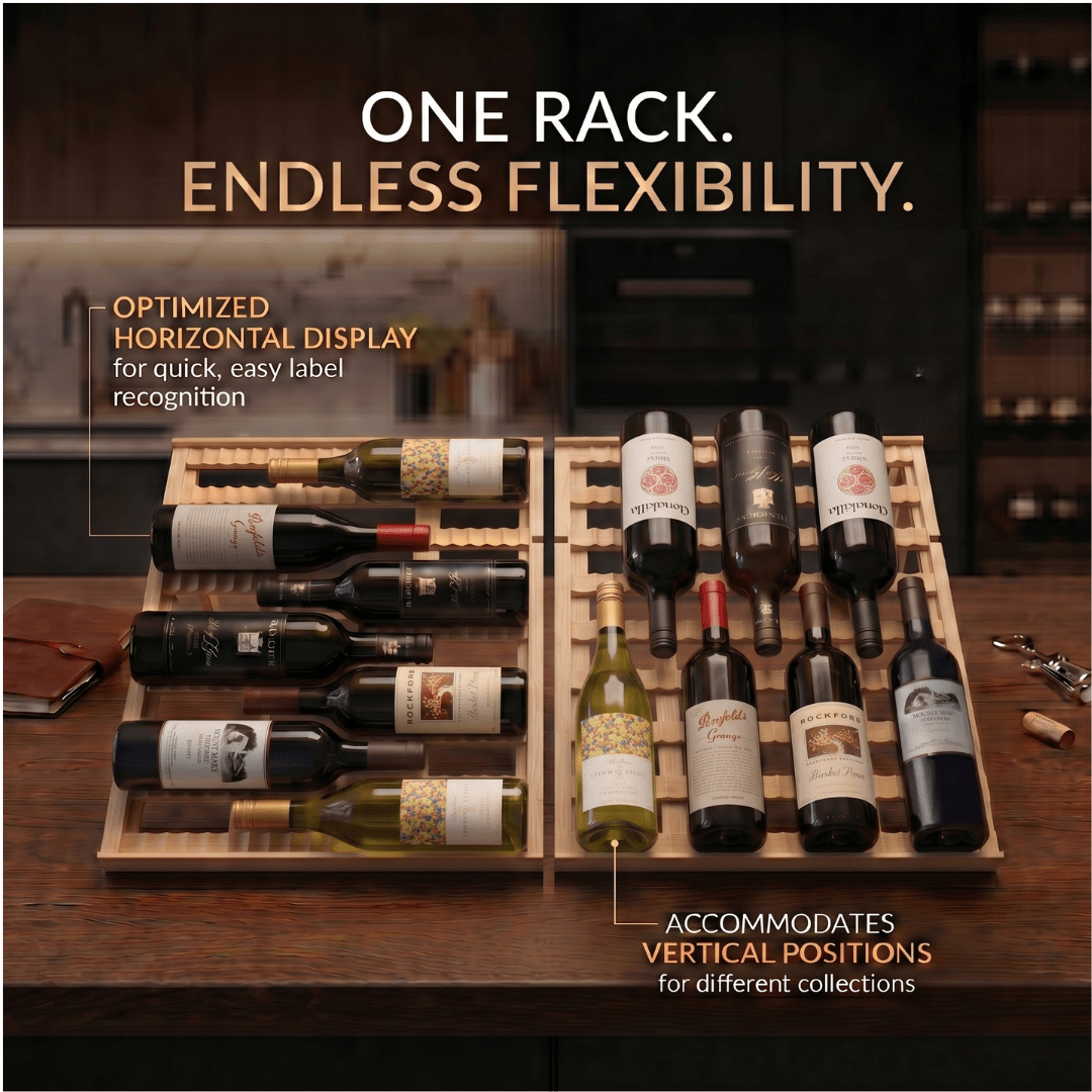 LECAVIST Wine Cabinet - 133 Bottle - Triple Zone with Beverage Drawers - Built-in - Black (LCS458VN2DP) - Built-In - LeCavist Wine Cabinets
