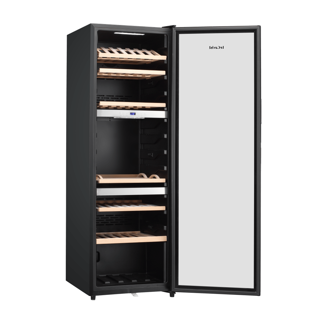 LECAVIST Wine Cabinet - 140 Bottle - Triple Zone - Freestanding - Black (LEK1403ZPV) - Freestanding - Lecavist Wine Cabinets