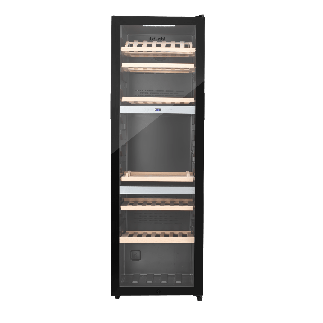 LECAVIST Wine Cabinet - 140 Bottle - Triple Zone - Freestanding - Black (LEK1403ZPV) - Freestanding - Lecavist Wine Cabinets