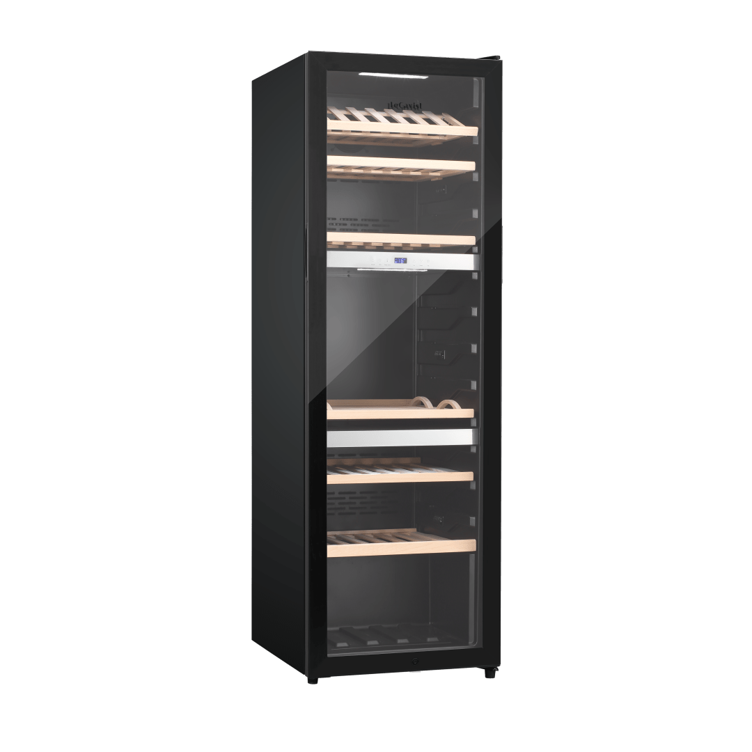 LECAVIST Wine Cabinet - 140 Bottle - Triple Zone - Freestanding - Black (LEK1403ZPV) - Freestanding - Lecavist Wine Cabinets