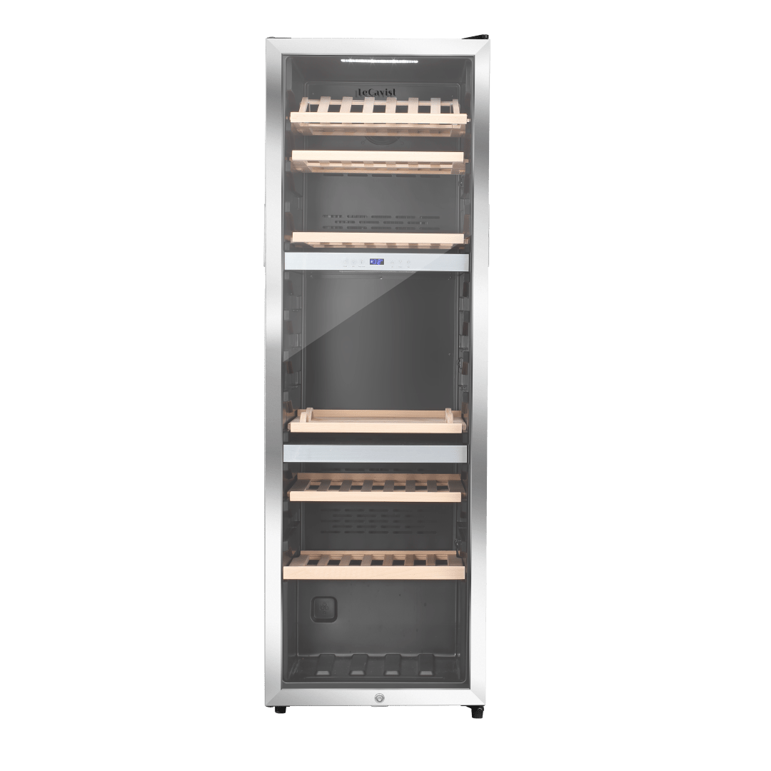 LECAVIST Wine Cabinet - 140 Bottle - Triple Zone - Freestanding - Stainless Steel (LEK1403ZPVX) - Freestanding - Lecavist Wine Cabinets