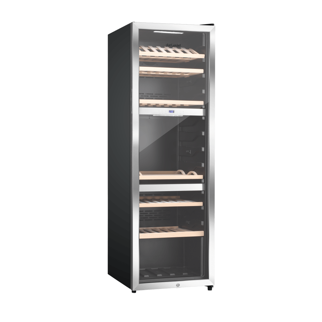 LECAVIST Wine Cabinet - 140 Bottle - Triple Zone - Freestanding - Stainless Steel (LEK1403ZPVX) - Freestanding - Lecavist Wine Cabinets