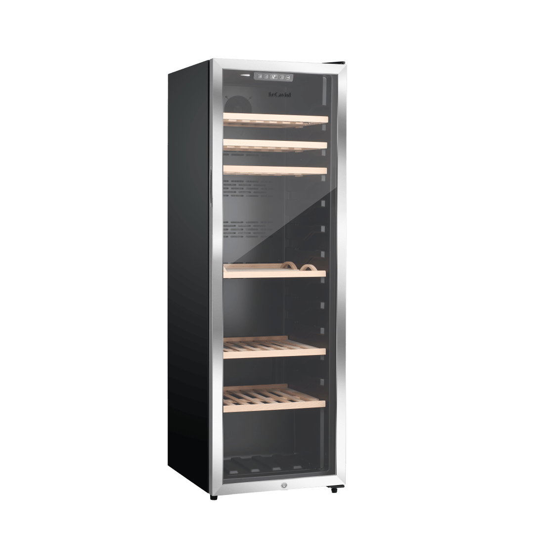 LECAVIST Wine Cabinet - 168 Bottle - Single Zone - Freestanding - Stainless Steel (LEK168PVX) - Freestanding - Lecavist Wine Cabinets