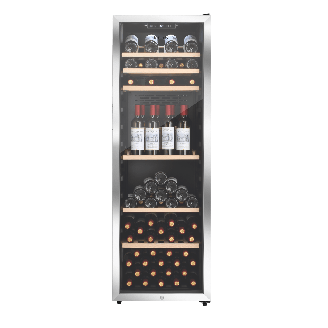 LECAVIST Wine Cabinet - 168 Bottle - Single Zone - Freestanding - Stainless Steel (LEK168PVX) - Freestanding - Lecavist Wine Cabinets