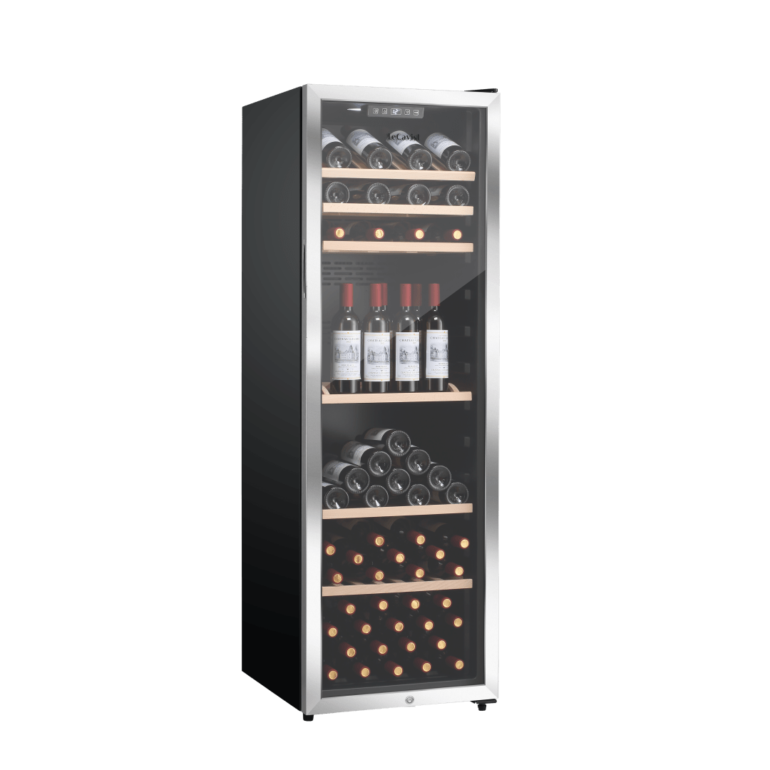 LECAVIST Wine Cabinet - 168 Bottle - Single Zone - Freestanding - Stainless Steel (LEK168PVX) - Freestanding - Lecavist Wine Cabinets