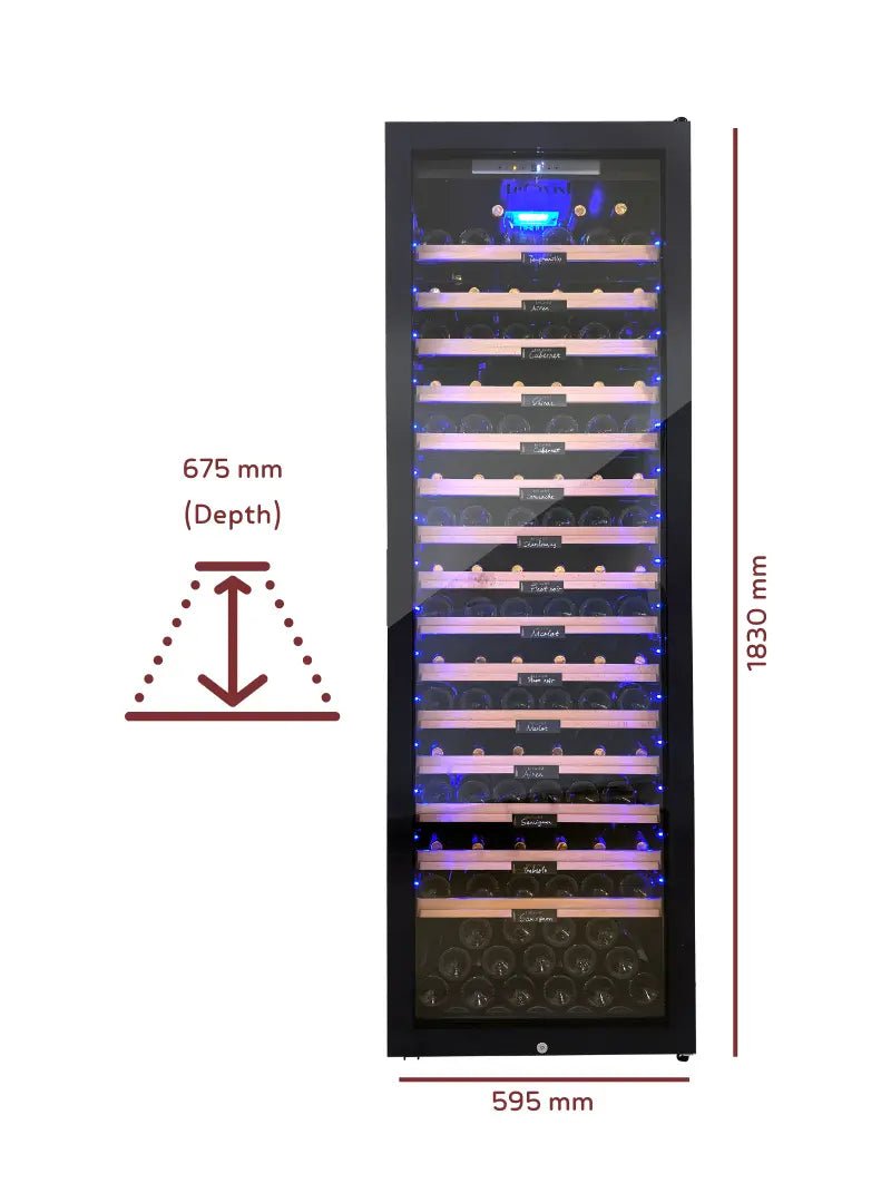 LECAVIST Wine Cabinet - 189 Bottle - Single Zone - Freestanding (LCS240VN1Z1DFS) - Freestanding - Lecavist AU