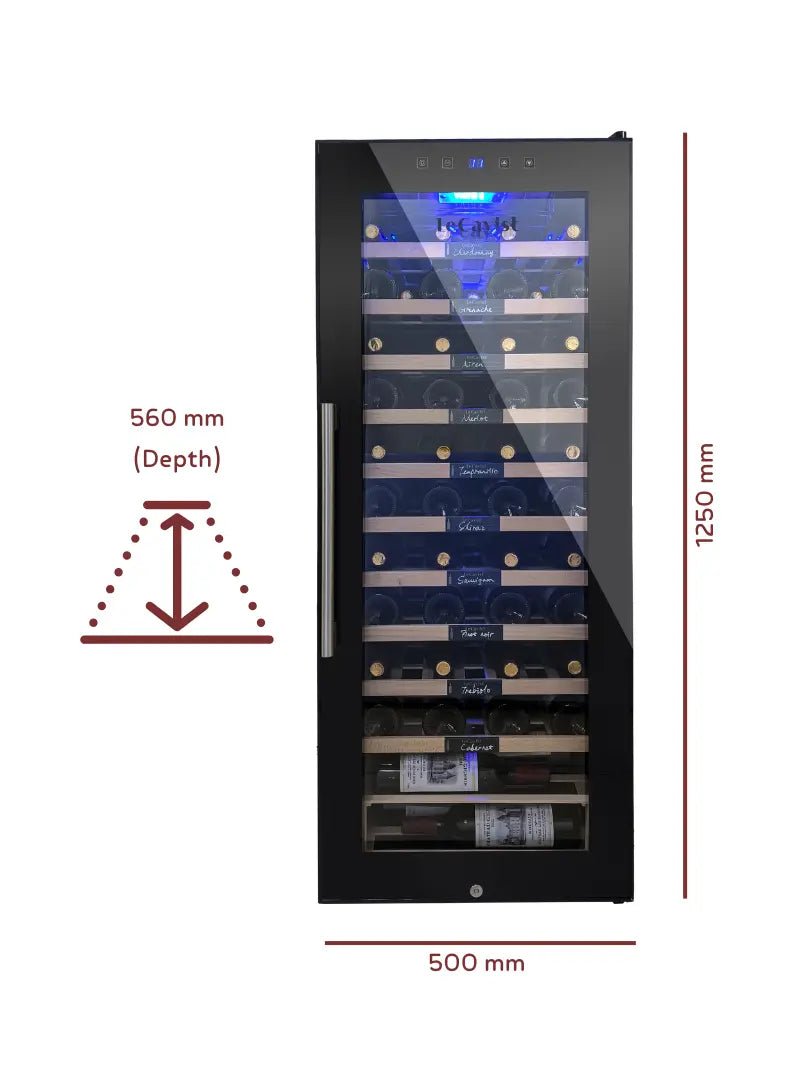 LECAVIST Wine Cabinet - 76 Bottle - Single Zone - Freestanding (LCS100VNFS) - Freestanding - Lecavist AU