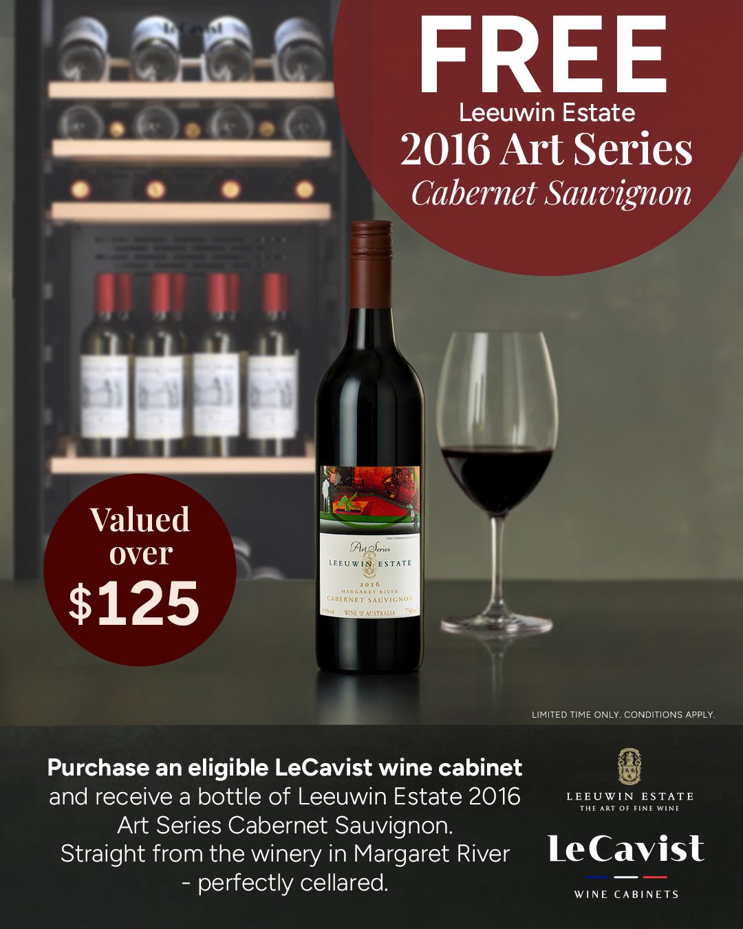 LECAVIST Wine Cabinet - 98 Bottle - Triple Zone - Freestanding - Black (LEK1403ZPVFS) - Freestanding - Lecavist Wine Cabinets