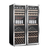 LECAVIST Wine Cabinet Duo - 336 Bottle (2 x 168) - Single Zone - Freestanding - Stainless Steel (LEK168PVXX2)