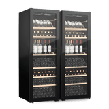 LECAVIST Wine Cabinet Duo – 588 Bottle Capacity (2 × 294) – Single Zone – Freestanding – Black (LJ294VNX2)