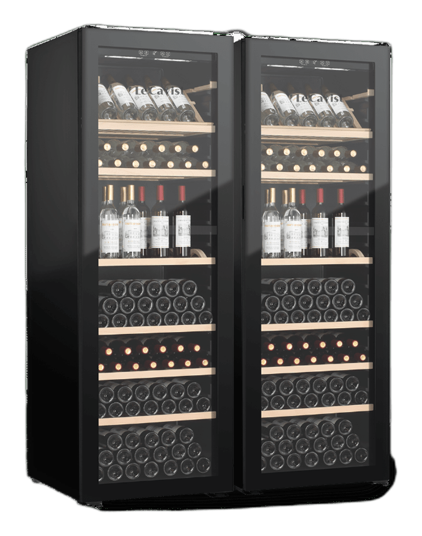 LeCavist Wine Cabinet Duo – 588 Bottle Capacity (2 × 294) – Single Zone – Freestanding – Black (LJ294VNX2)