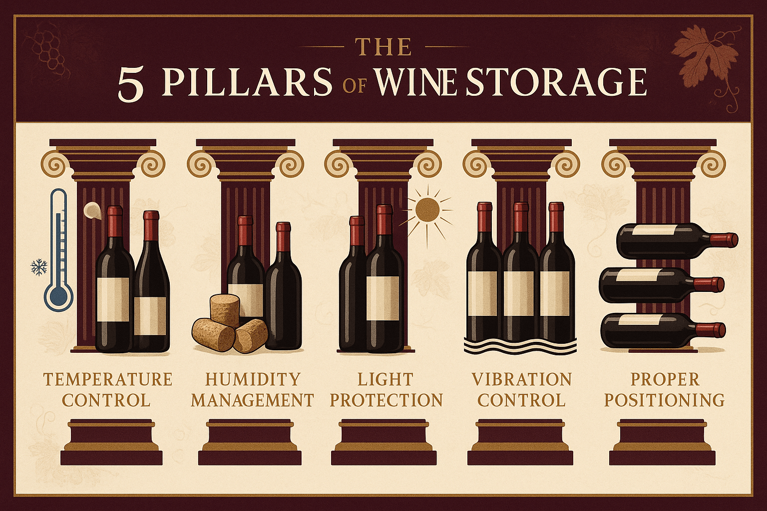 How the 5 Pillars of Wine Storage Protect Your Drinks - Lecavist Wine Cabinets