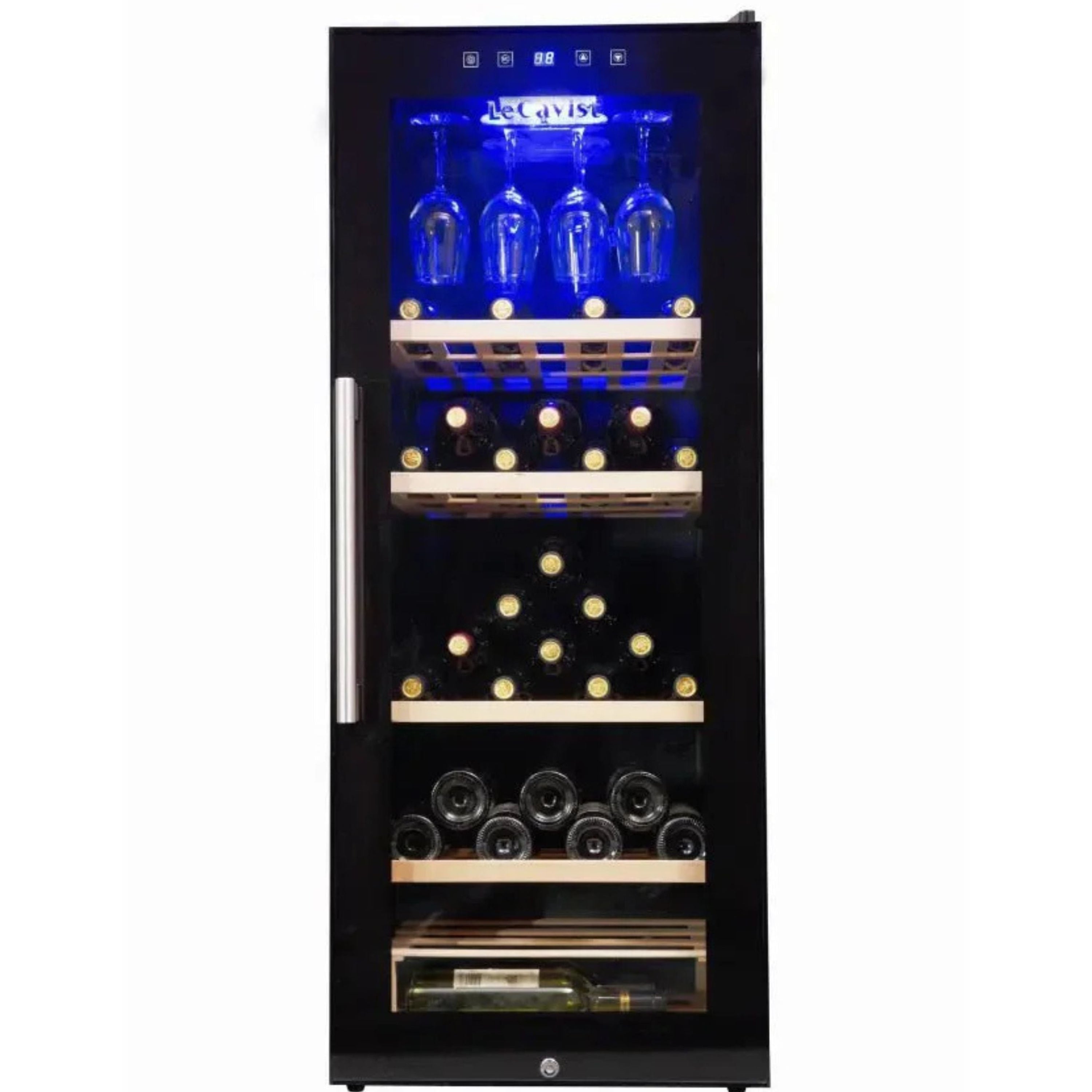 LECAVIST Wine Cabinet - 97 Bottle - Single Zone - Freestanding - Black (LCS100VN)