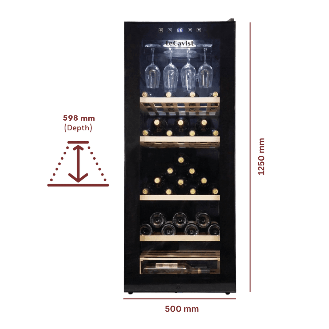 PRODUCT: LECAVIST 97 Bottle Wine Cabinet LCS100VN dimensions