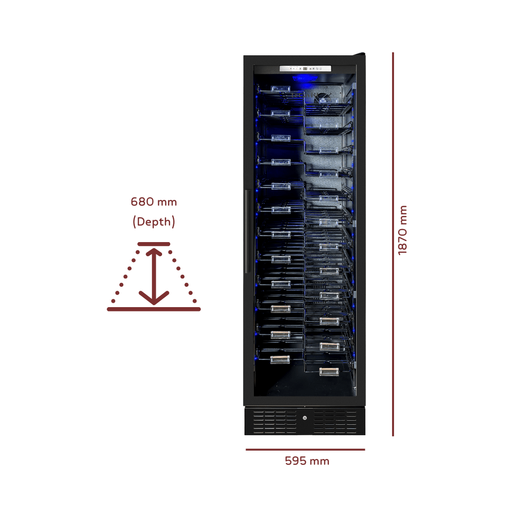 PRODUCT: LECAVIST 157 bottles Label view Single Zone LCS155VN1ZPRO - Built - In - Lecavist AU