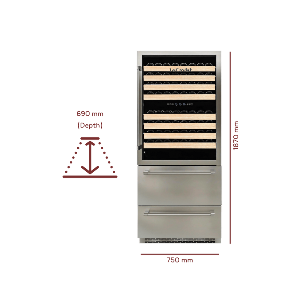 PRODUCT: LECAVIST 600L Beverage Centre Triple Zone Stainless Steel LCS600VX2DP