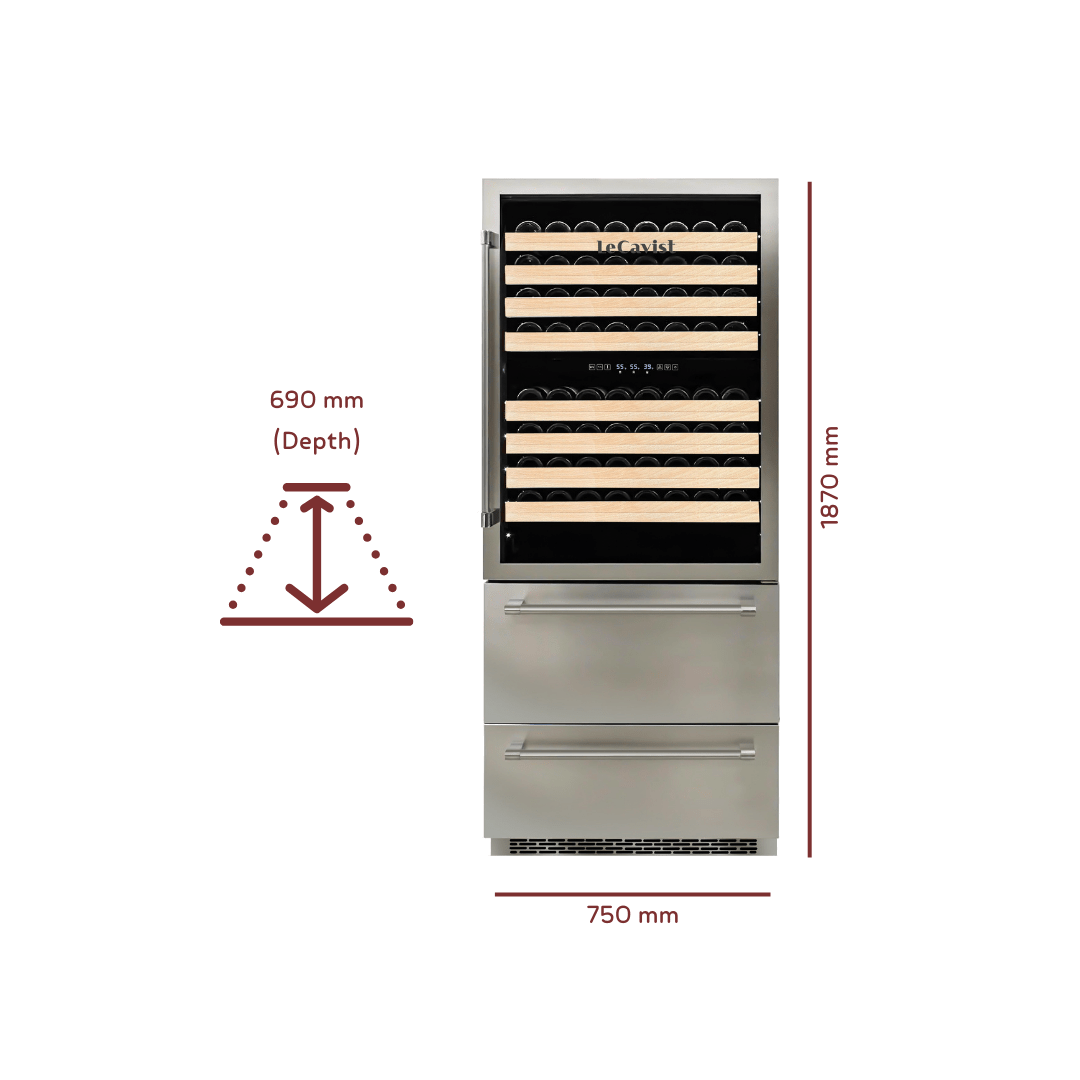 DETAILS: LECAVIST 600L Beverage Centre Triple Zone Stainless Steel LCS600VX2DP