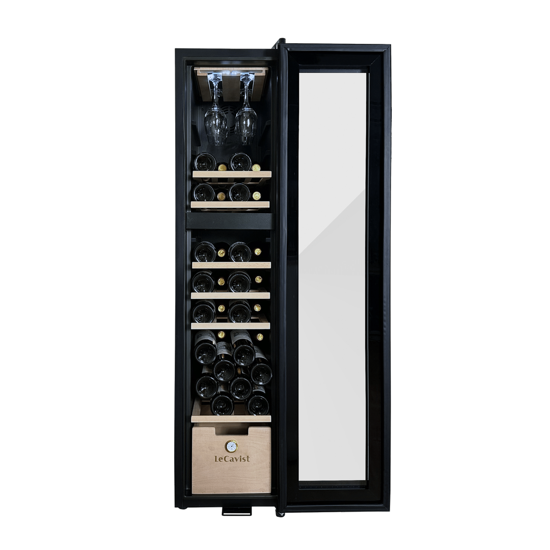 PRODUCT: LECAVIST Wine Cabinet - 68 bottles - Dual Zone - Freestanding - Label view (LCS70VN2Z) - Freestanding - LeCavist Wine Cabinets