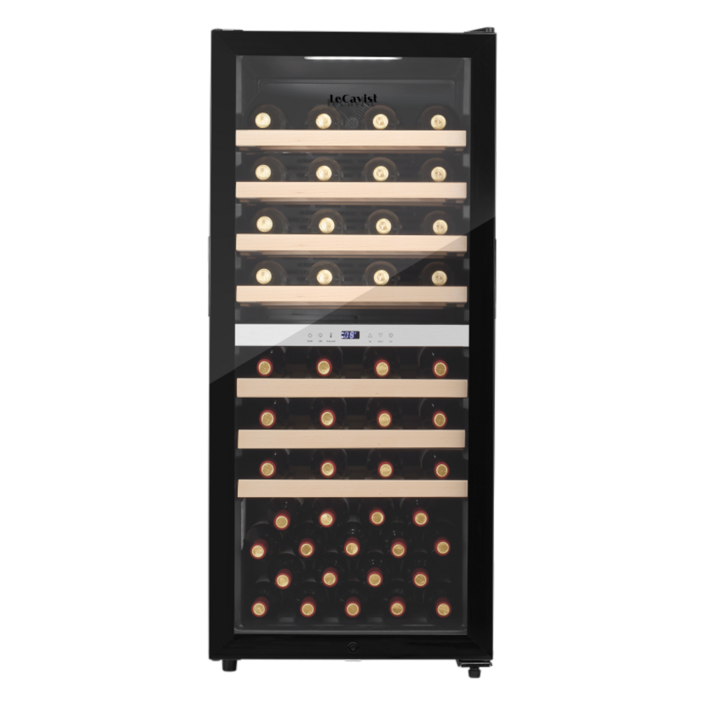 PRODUCT: LECAVIST Wine Cabinet - 77 Bottle - Dual Zone - Freestanding - Black (LEK1052ZPVFS) - Freestanding - Lecavist Wine Cabinets