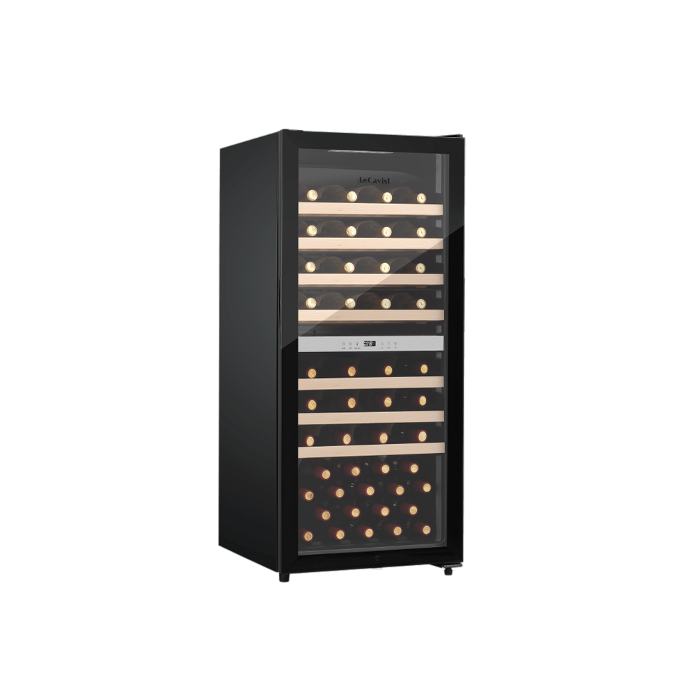 PRODUCT: LECAVIST Wine Cabinet - 77 Bottle - Dual Zone - Freestanding - Black (LEK1052ZPVFS) - Freestanding - Lecavist Wine Cabinets