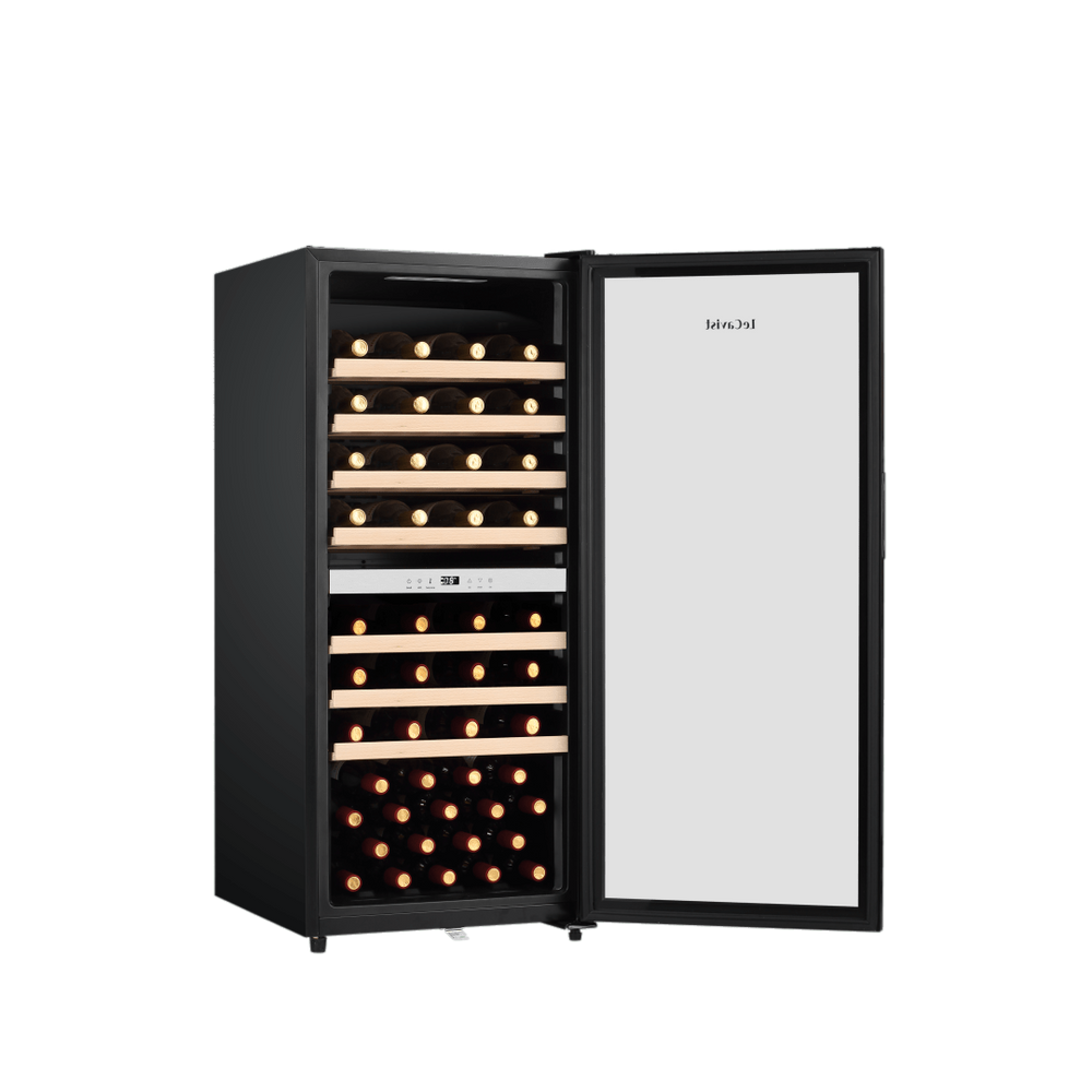 PRODUCT: LECAVIST Wine Cabinet - 77 Bottle - Dual Zone - Freestanding - Black (LEK1052ZPVFS) - Freestanding - Lecavist Wine Cabinets