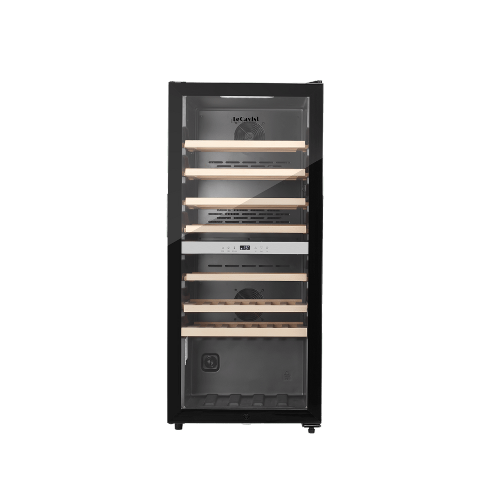 PRODUCT: LECAVIST Wine Cabinet - 77 Bottle - Dual Zone - Freestanding - Black (LEK1052ZPVFS) - Freestanding - Lecavist Wine Cabinets
