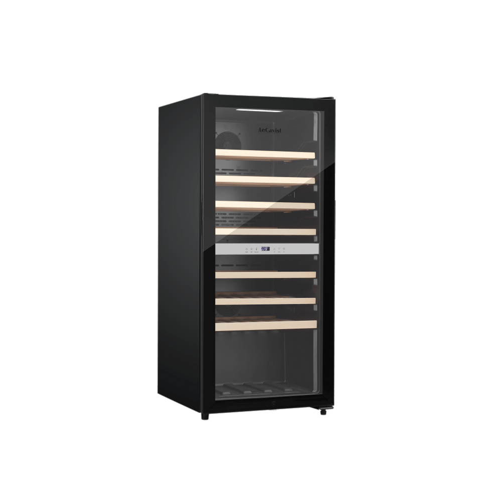 PRODUCT: LECAVIST Wine Cabinet - 77 Bottle - Dual Zone - Freestanding - Black (LEK1052ZPVFS) - Freestanding - Lecavist Wine Cabinets