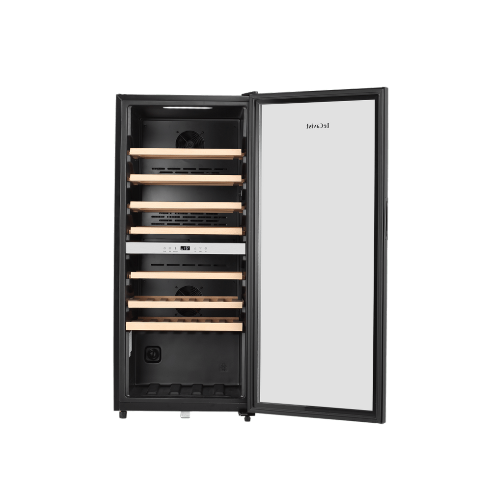 PRODUCT: LECAVIST Wine Cabinet - 77 Bottle - Dual Zone - Freestanding - Black (LEK1052ZPVFS) - Freestanding - Lecavist Wine Cabinets