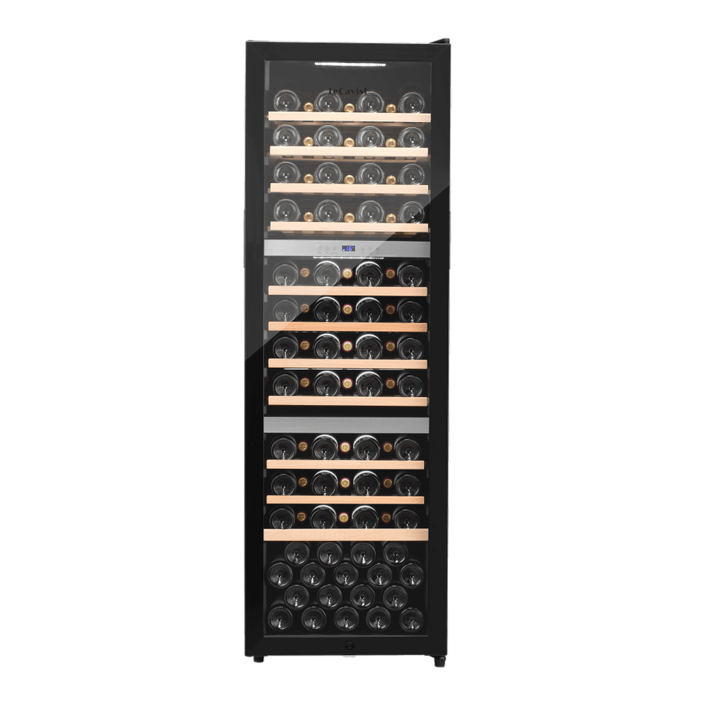 PRODUCT: LECAVIST Wine Cabinet - 98 Bottle - Triple Zone - Freestanding - Black (LEK1403ZPVFS) - Freestanding - Lecavist Wine Cabinets