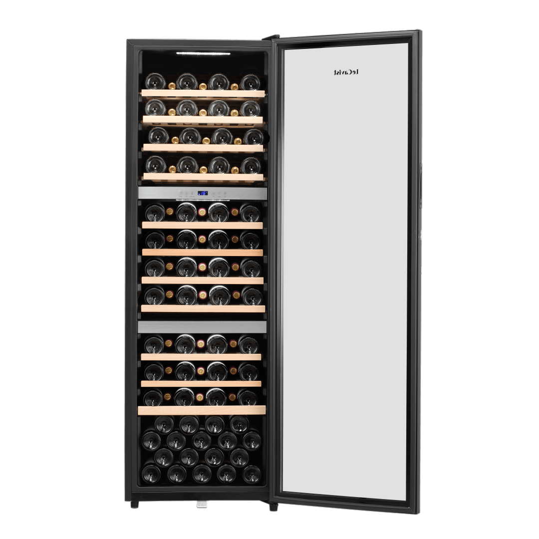 PRODUCT: LECAVIST Wine Cabinet - 98 Bottle - Triple Zone - Freestanding - Black (LEK1403ZPVFS) - Freestanding - Lecavist Wine Cabinets