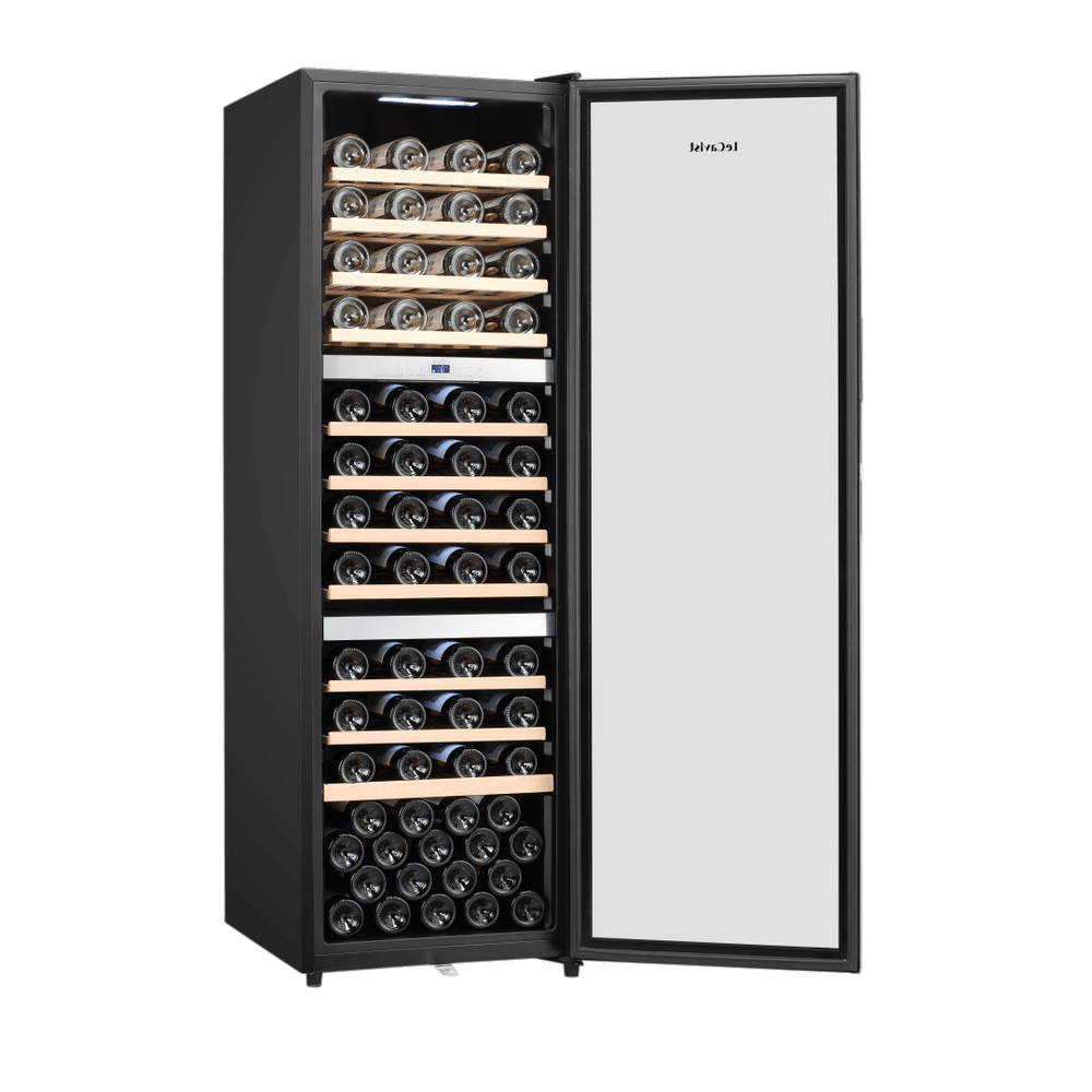 PRODUCT: LECAVIST Wine Cabinet - 98 Bottle - Triple Zone - Freestanding - Black (LEK1403ZPVFS) - Freestanding - Lecavist Wine Cabinets