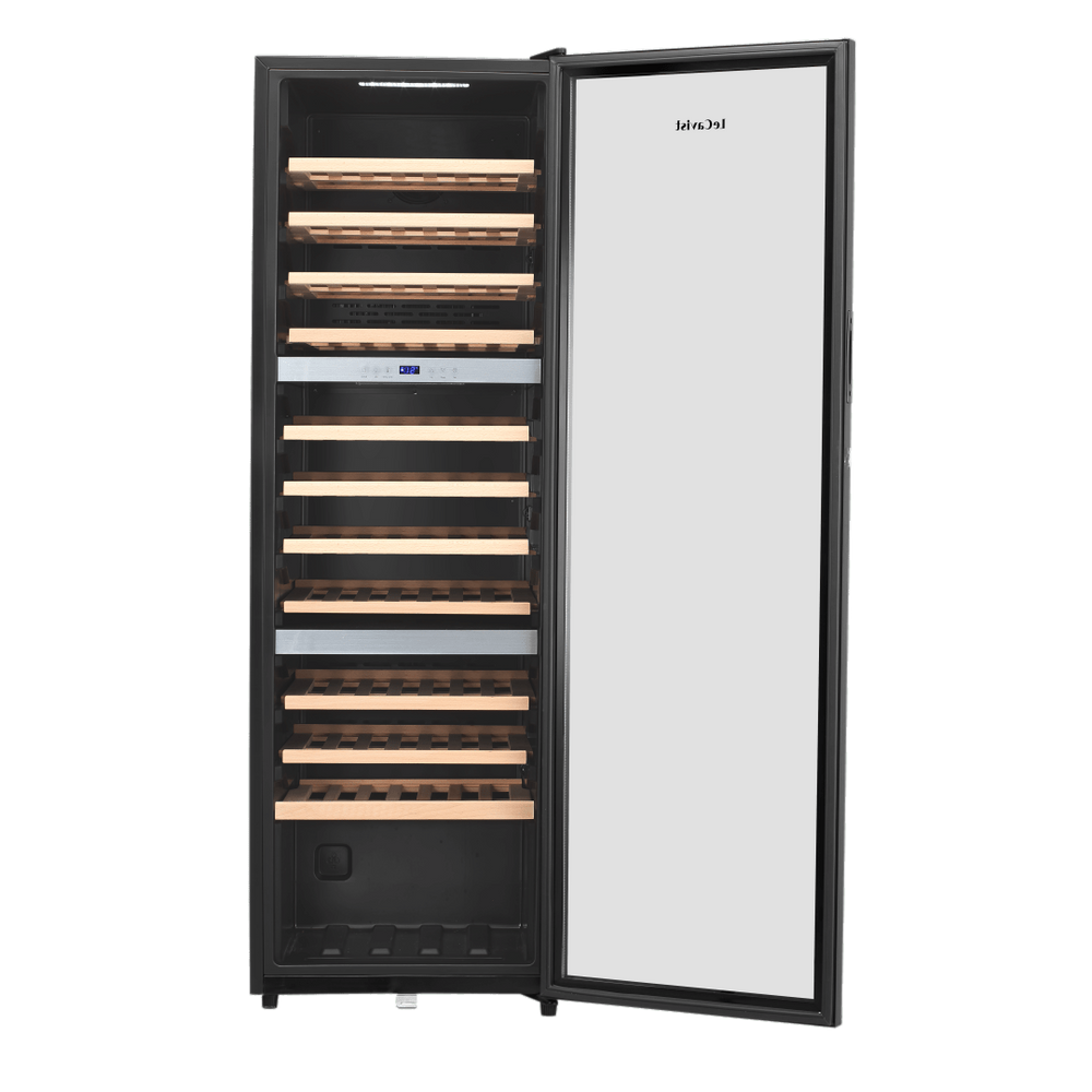 PRODUCT: LECAVIST Wine Cabinet - 98 Bottle - Triple Zone - Freestanding - Black (LEK1403ZPVFS) - Freestanding - Lecavist Wine Cabinets