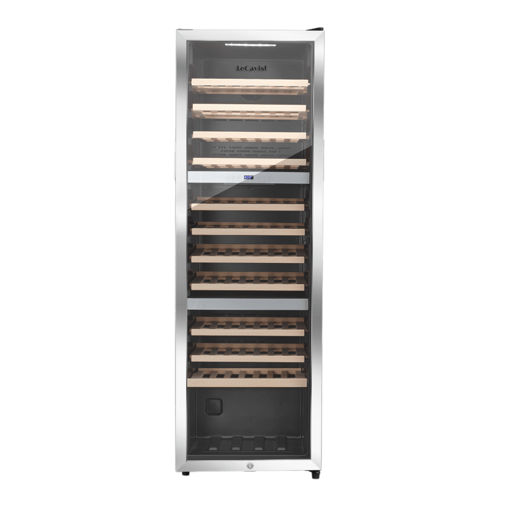 PRODUCT: LECAVIST Wine Cabinet - 98 Bottle - Triple Zone - Freestanding - Stainless Steel (LEK1403ZPVXFS) - Freestanding - Lecavist Wine Cabinets