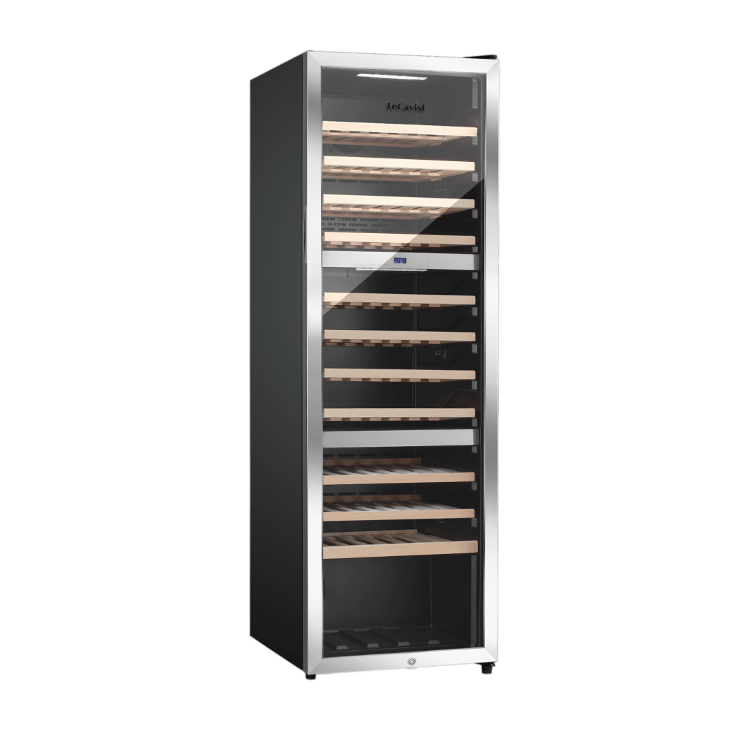 PRODUCT: LECAVIST Wine Cabinet - 98 Bottle - Triple Zone - Freestanding - Stainless Steel (LEK1403ZPVXFS) - Freestanding - Lecavist Wine Cabinets