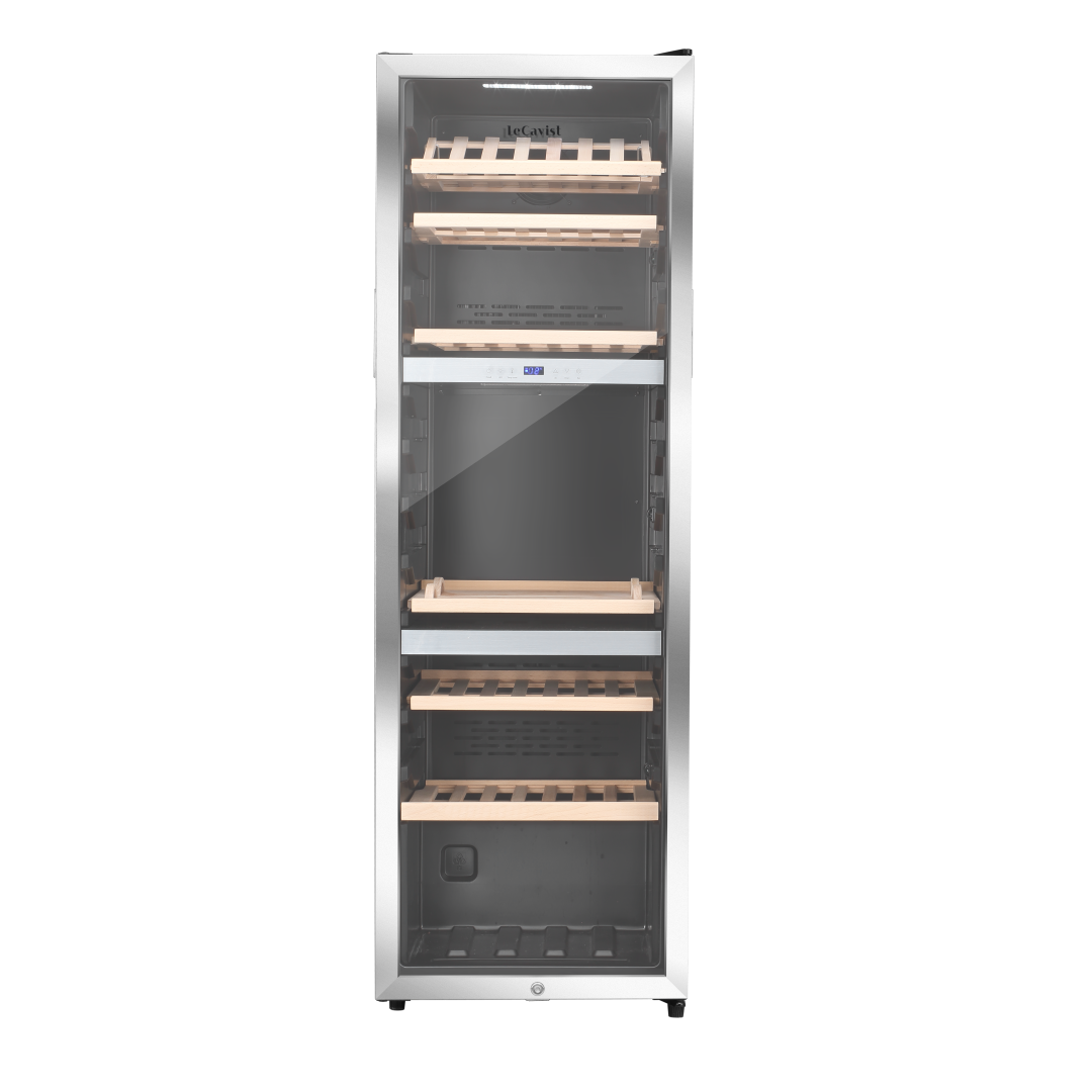 LECAVIST Wine Cabinet Duo- 280 Bottle (2 x 140) - Triple Zone - Freestanding - Stainless Steel (LEK1403ZPVXX2)
