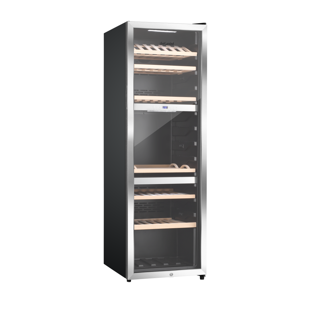 LECAVIST Wine Cabinet Duo- 280 Bottle (2 x 140) - Triple Zone - Freestanding - Stainless Steel (LEK1403ZPVXX2)