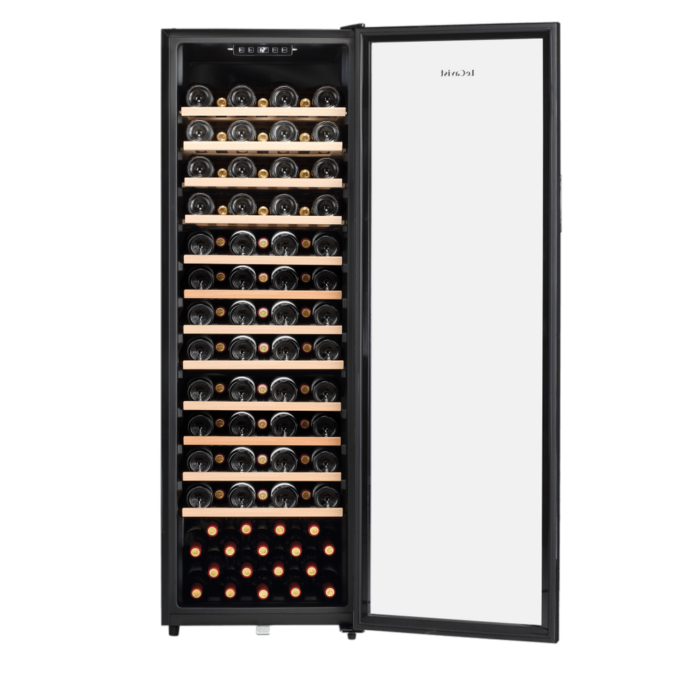 PRODUCT: LECAVIST Wine Cabinet - 109 Bottle - Single Zone - Freestanding - Black (LEK168PVFS) - Freestanding - Lecavist Wine Cabinets