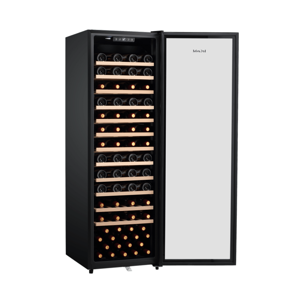 PRODUCT: LECAVIST Wine Cabinet - 109 Bottle - Single Zone - Freestanding - Black (LEK168PVFS) - Freestanding - Lecavist Wine Cabinets