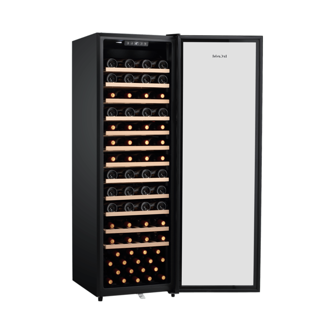 PRODUCT: LECAVIST Wine Cabinet - 109 Bottle - Single Zone - Freestanding - Black (LEK168PVFS) - Freestanding - Lecavist Wine Cabinets