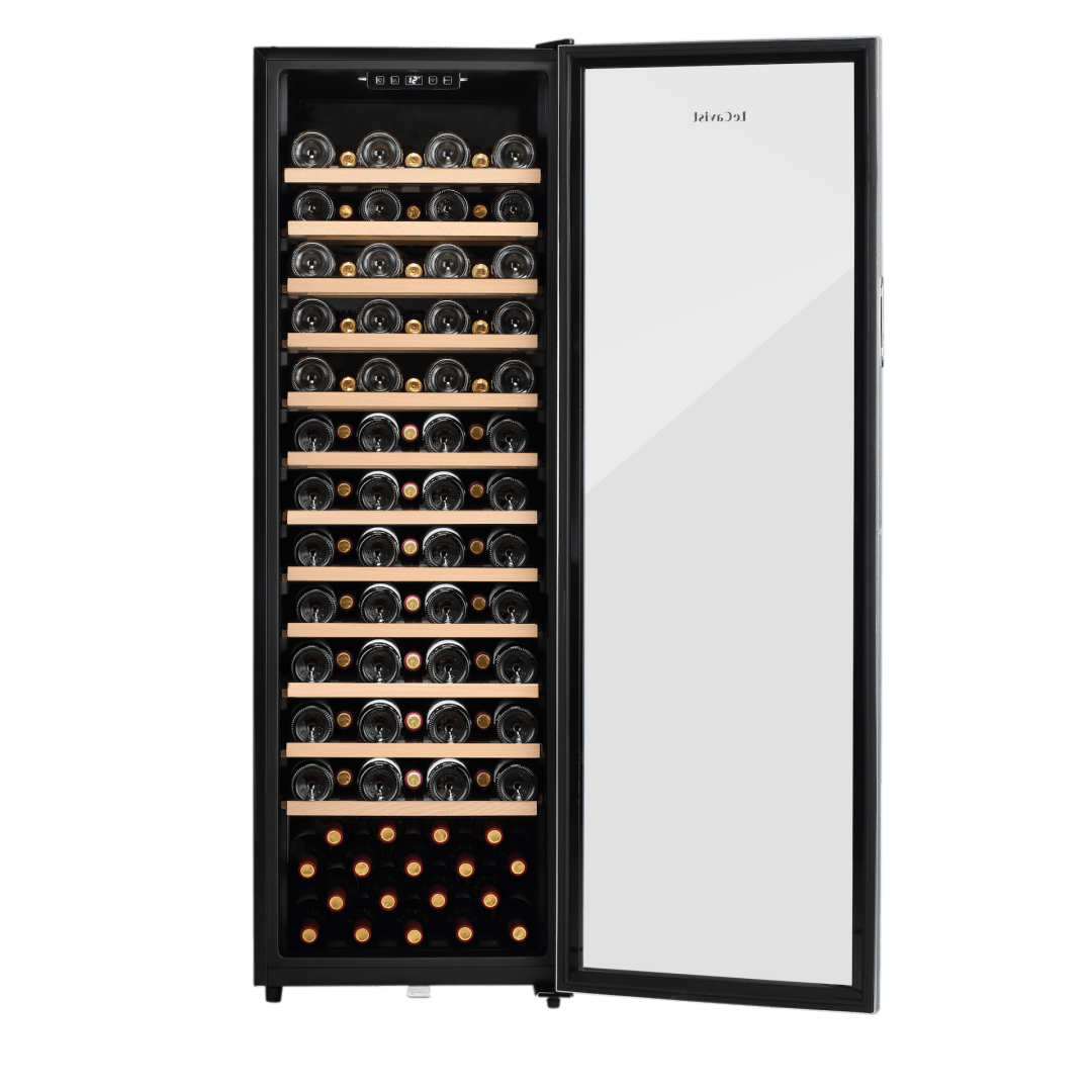 PRODUCT: LECAVIST Wine Cabinet - 109 Bottle - Single Zone - Freestanding - Stainless Steel (LEK168PVXFS) - Freestanding - Lecavist Wine Cabinets