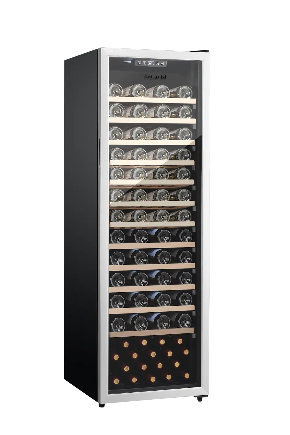 LECAVIST Wine Cabinet - 109 Bottle - Single Zone - Freestanding - Stainless Steel (LEK168PVXFS)