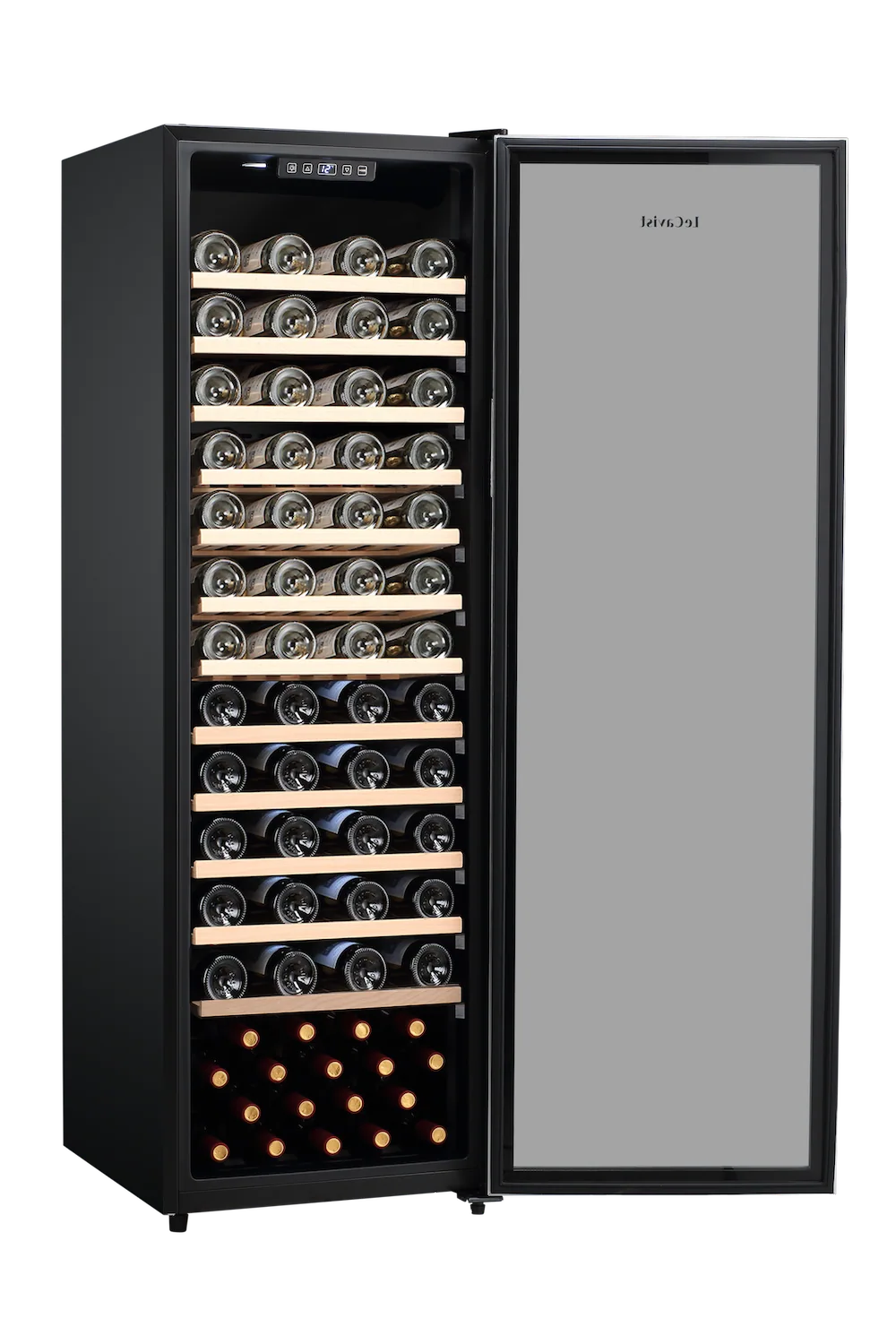 LECAVIST Wine Cabinet - 109 Bottle - Single Zone - Freestanding - Stainless Steel (LEK168PVXFS)