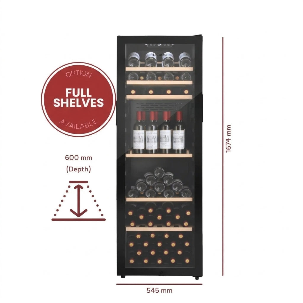 PRODUCT: LECAVIST 168 Bottle Wine Cabinet LEK168PV dimensions